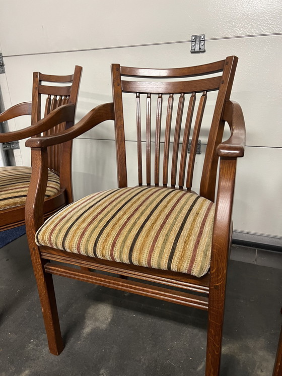 Image 1 of 4x Bannink Art Nouveau Dining Room Armchairs