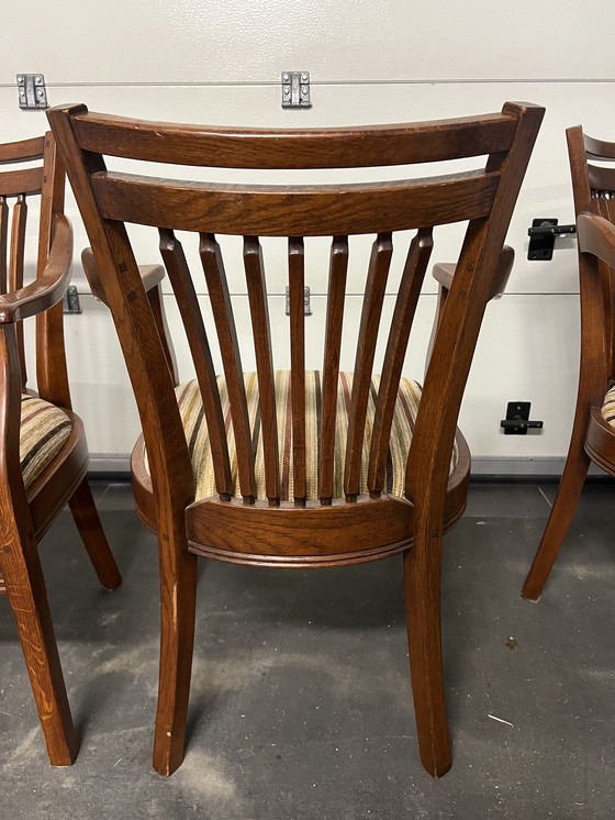 Image 1 of 4x Bannink Art Nouveau Dining Room Armchairs