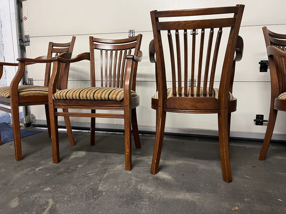 Image 1 of 4x Bannink Art Nouveau Dining Room Armchairs