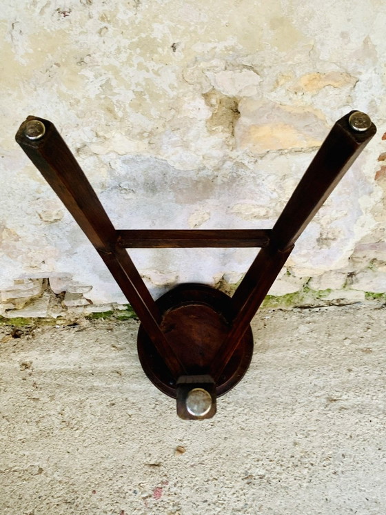 Image 1 of Farmhouse Barstool On Tripod Legs, 1930’S