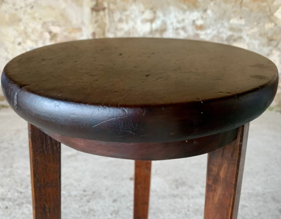 Image 1 of Farmhouse Barstool On Tripod Legs, 1930’S