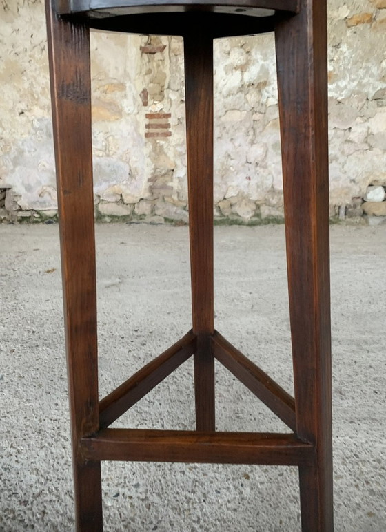 Image 1 of Farmhouse Barstool On Tripod Legs, 1930’S