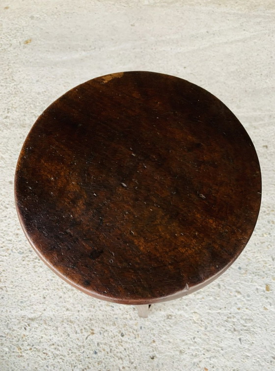 Image 1 of Farmhouse Barstool On Tripod Legs, 1930’S