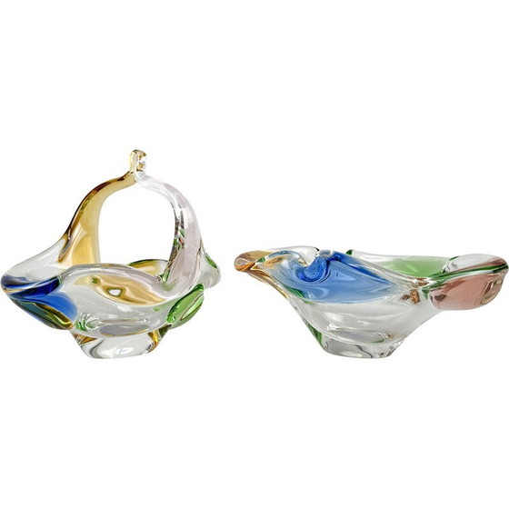 Image 1 of Vintage Art glass bowl by Frantisek Zemek for Mstisov Glassworks, Czechoslovakia 1950s