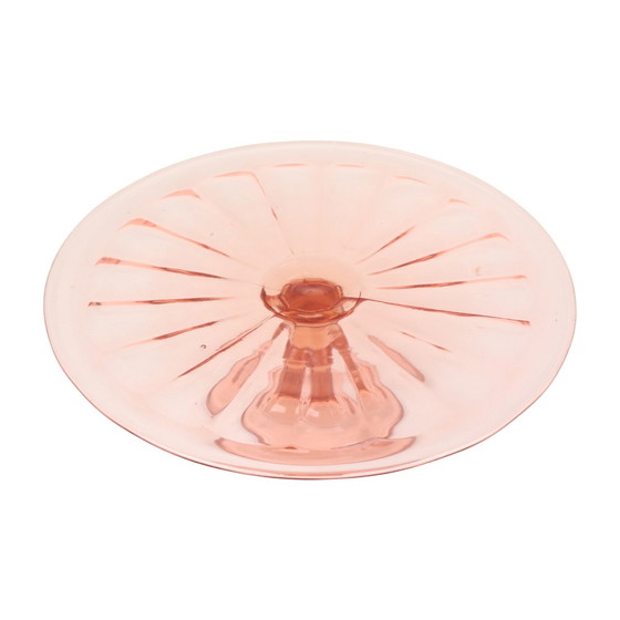 Image 1 of Pink Art Deco Cake Dish