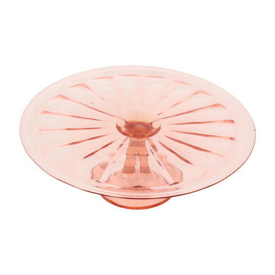 Image 1 of Pink Art Deco Cake Dish