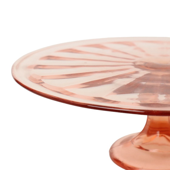 Image 1 of Pink Art Deco Cake Dish