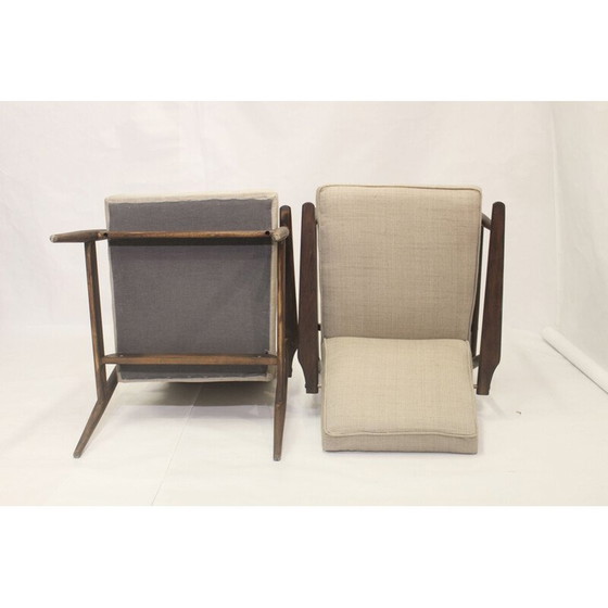 Image 1 of Pair of vintage armchairs 300-190 in beige fabric by Henryk Lis, 1970