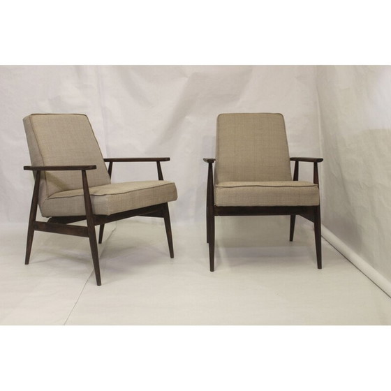 Image 1 of Pair of vintage armchairs 300-190 in beige fabric by Henryk Lis, 1970