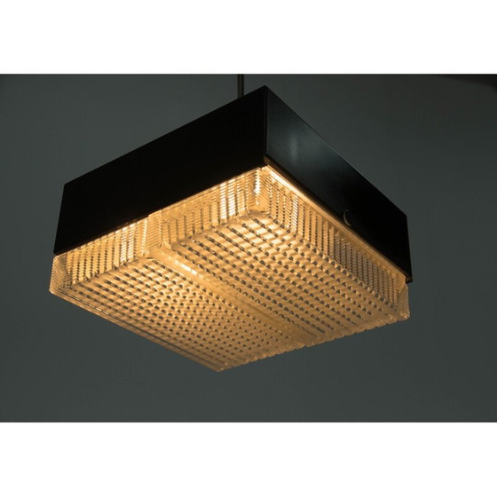 Image 1 of Pair of vintage metal and glass pendant lamps by Napako, 1970