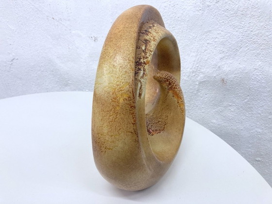 Image 1 of Italian ceramic vase by Bertoncello 60s design circular shape