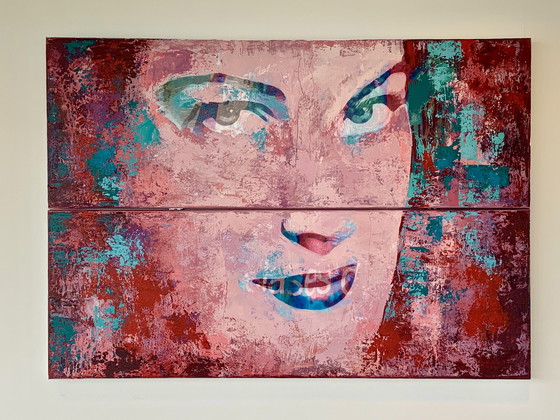 Image 1 of Karin Vermeer - Ava Gardner painting on linen (diptych)