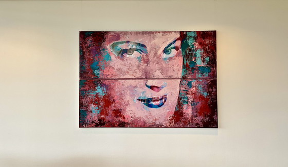 Image 1 of Karin Vermeer - Ava Gardner painting on linen (diptych)