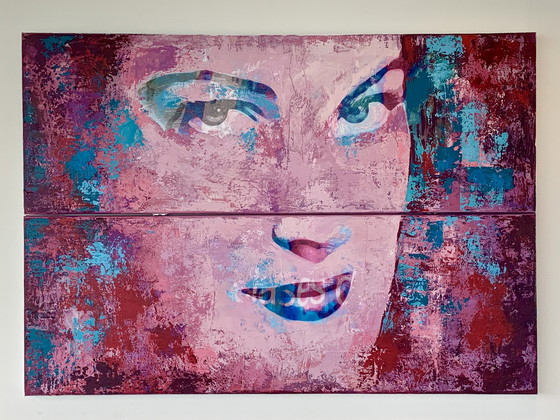 Image 1 of Karin Vermeer - Ava Gardner painting on linen (diptych)