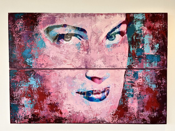 Image 1 of Karin Vermeer - Ava Gardner painting on linen (diptych)