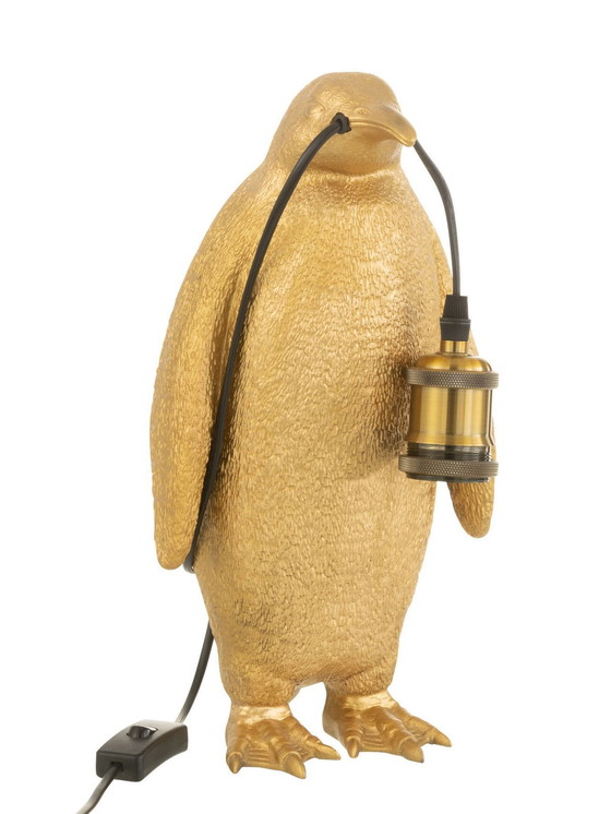 Image 1 of Table Lamp Penguin In Gold