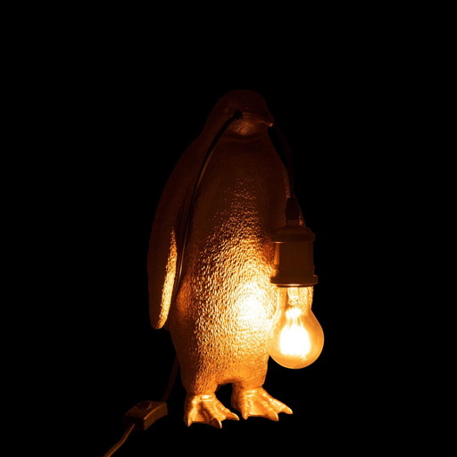 Table Lamp Penguin In Gold