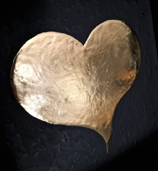 Heart Of Gold 23Ct Gilded Artwork In Frame