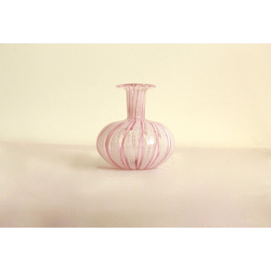 Image 1 of Vintage Fenice Murano Zanfirico Glass Vase by Vetreria La Fenice, Italy 1960s