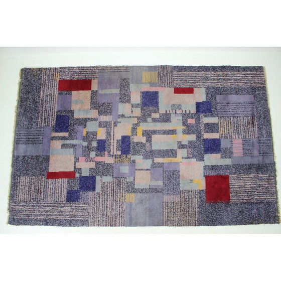 Image 1 of Vintage rug with geometric patterns, Czechoslovakia 1950