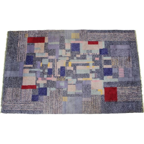 Image 1 of Vintage rug with geometric patterns, Czechoslovakia 1950