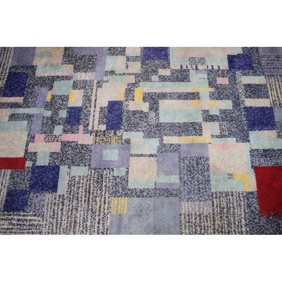 Image 1 of Vintage rug with geometric patterns, Czechoslovakia 1950