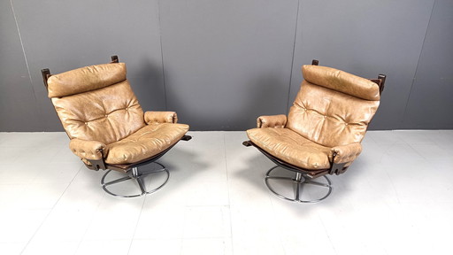 Pair of swivel chairs