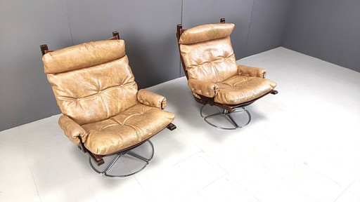 Pair of swivel chairs