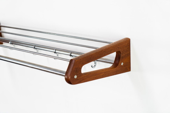 Image 1 of Teak & steel Coat Rack by Børge Mogensen for Søborg Møbler (Denmark, 1960s).