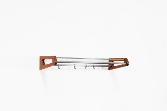 Image 1 of Teak & steel Coat Rack by Børge Mogensen for Søborg Møbler (Denmark, 1960s).