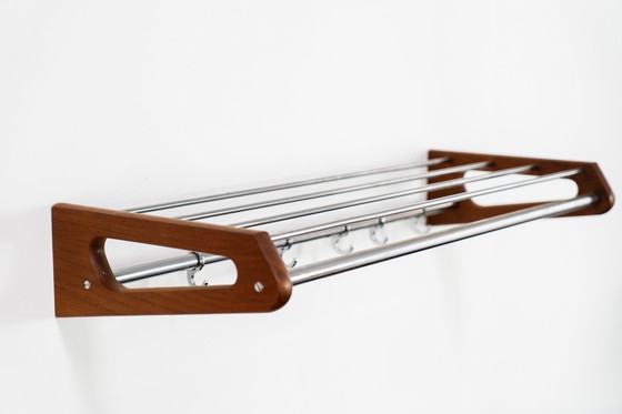 Image 1 of Teak & steel Coat Rack by Børge Mogensen for Søborg Møbler (Denmark, 1960s).