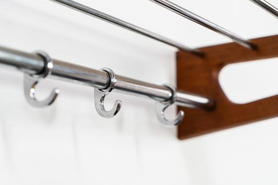 Image 1 of Teak & steel Coat Rack by Børge Mogensen for Søborg Møbler (Denmark, 1960s).