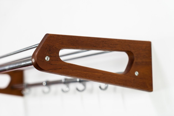 Image 1 of Teak & steel Coat Rack by Børge Mogensen for Søborg Møbler (Denmark, 1960s).