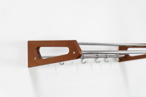 Teak & steel Coat Rack by Børge Mogensen for Søborg Møbler (Denmark, 1960s).