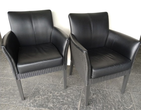 Image 1 of 2 X Lloyd Loom Chair Combined With Toledo Leather (Set)