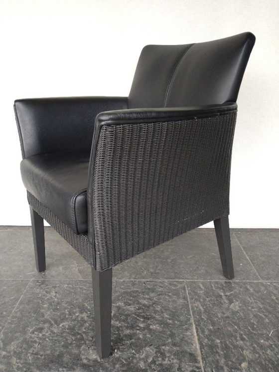 Image 1 of 2 X Lloyd Loom Chair Combined With Toledo Leather (Set)