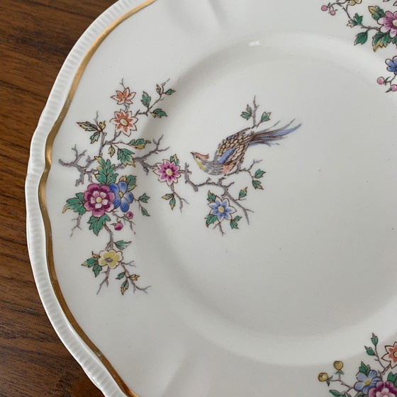 Image 1 of Juego de 10 platos de postre, modelo "Chantilly" de Longchamp, 1950/60