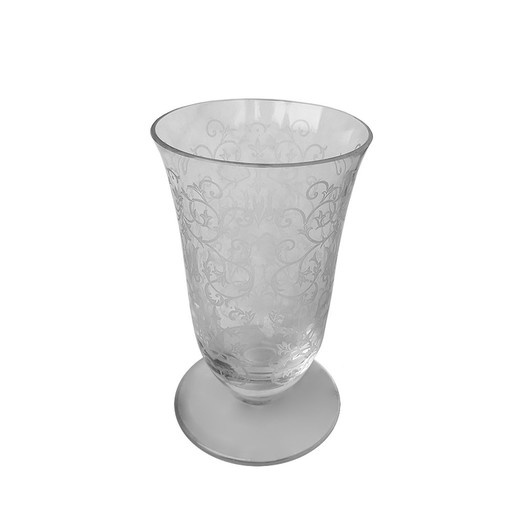 Mid Century Vase en verre gravé de Baccarat