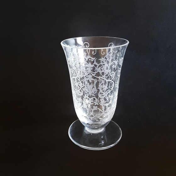 Image 1 of Mid-Century Etched Baccarat Glass Vase