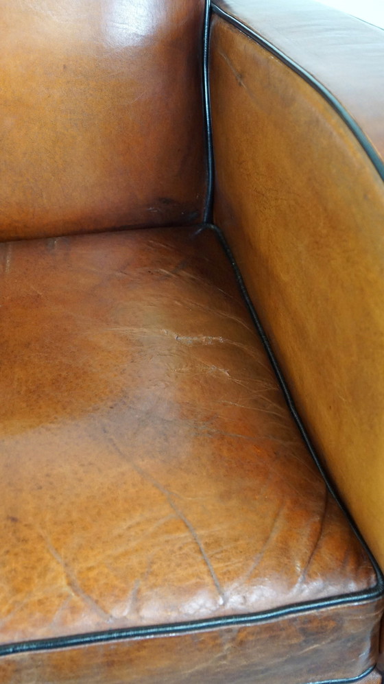 Image 1 of Sheep leather Artdeco design armchair