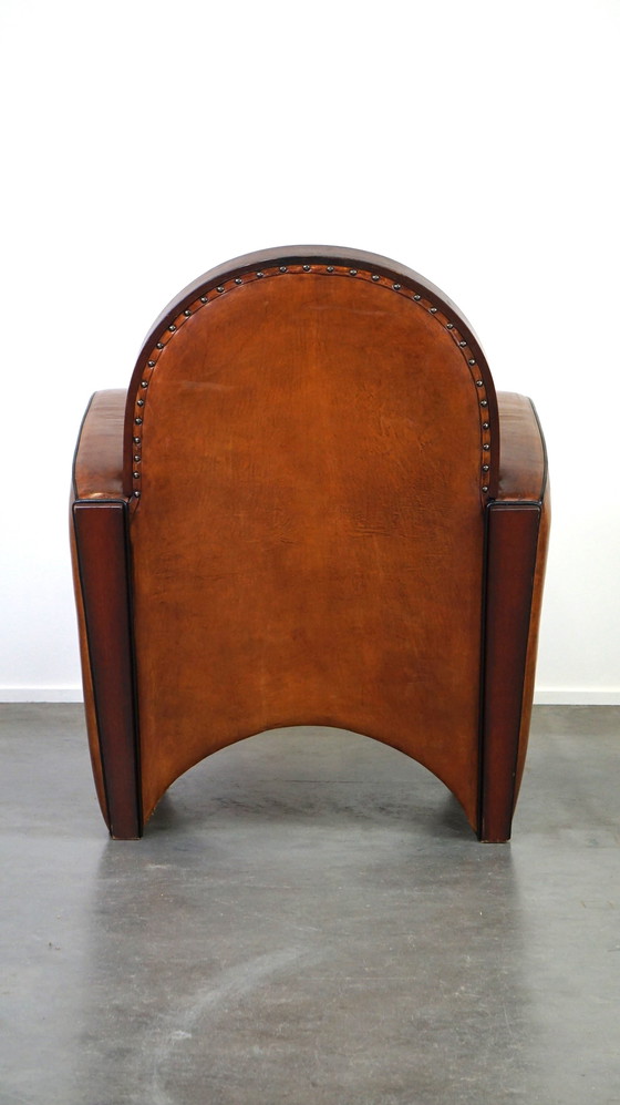 Image 1 of Sheep leather Artdeco design armchair