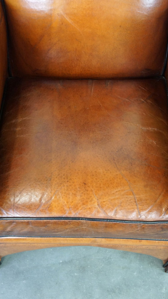 Image 1 of Sheep leather Artdeco design armchair