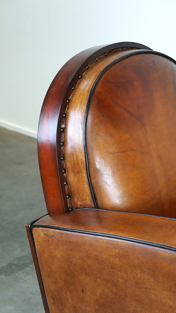 Image 1 of Sheep leather Artdeco design armchair