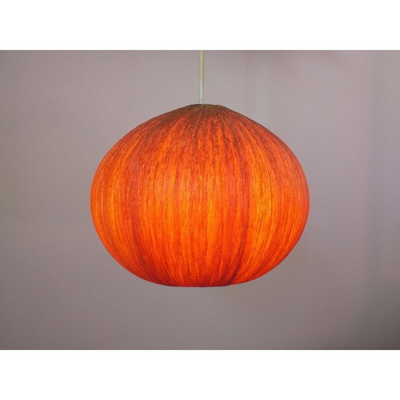 Image 1 of Vintage wood and veneer pendant lamp, Denmark 1960
