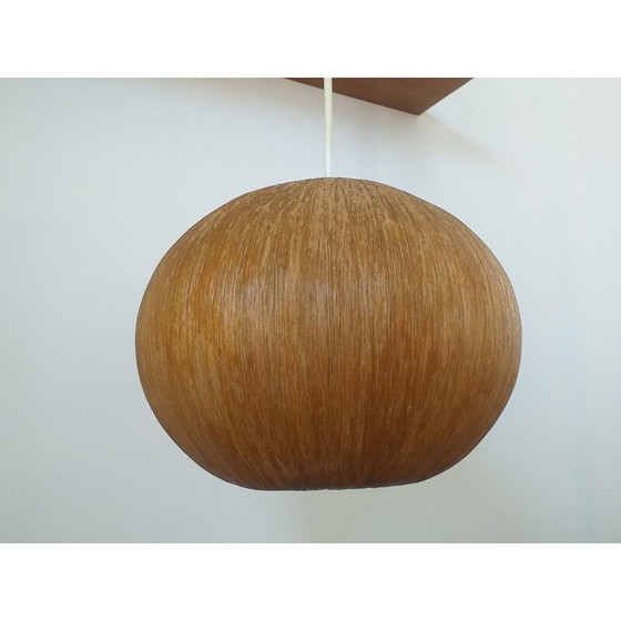 Image 1 of Vintage wood and veneer pendant lamp, Denmark 1960