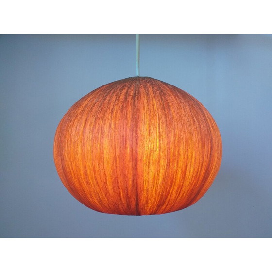 Image 1 of Vintage wood and veneer pendant lamp, Denmark 1960