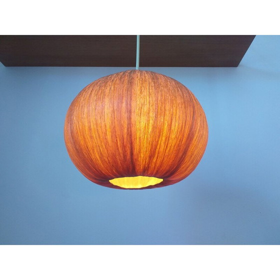 Image 1 of Vintage wood and veneer pendant lamp, Denmark 1960