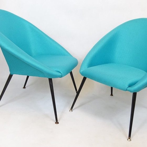 Image 1 of Pair of vintage metal armchairs Eva Club, Poland 1960
