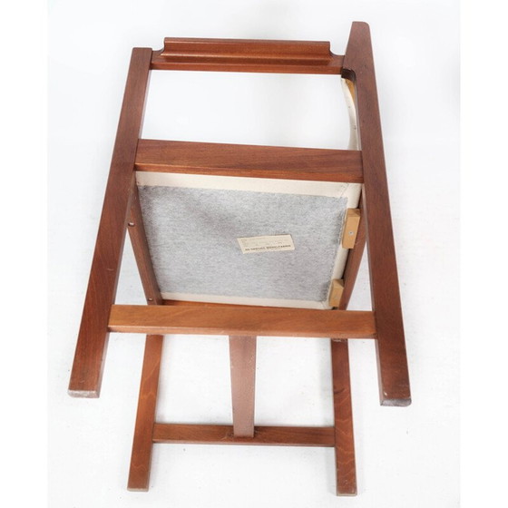 Image 1 of Vintage Danish armchair in mahogany and light fabric by Søborg Furniture, 1960s