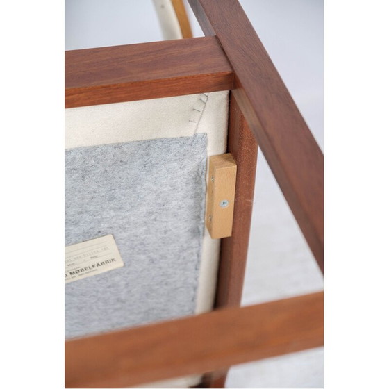 Image 1 of Vintage Danish armchair in mahogany and light fabric by Søborg Furniture, 1960s